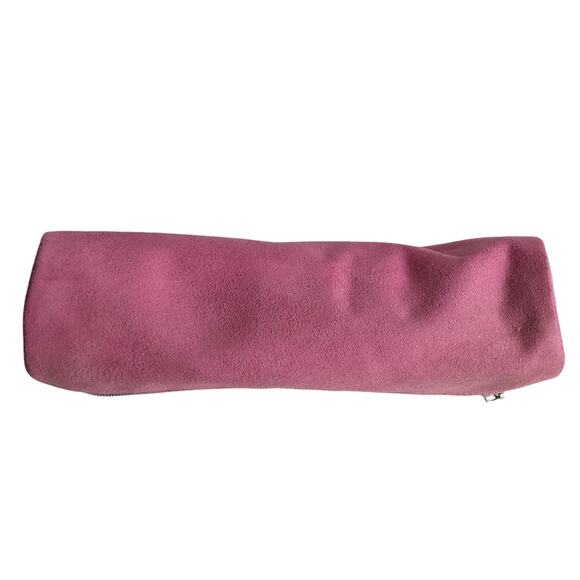 Clinique Pink Barrel Brush Case Makeup Bag Vegan Suede Travel Toiletry Pouch - Picture 4 of 7